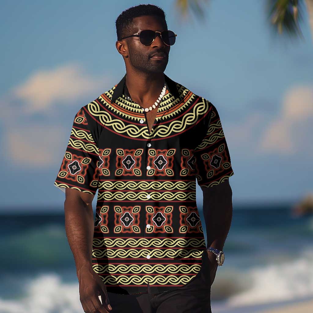Cameroon Traditional Pattern Hawaiian Shirt Bamenda Royal Toghu
