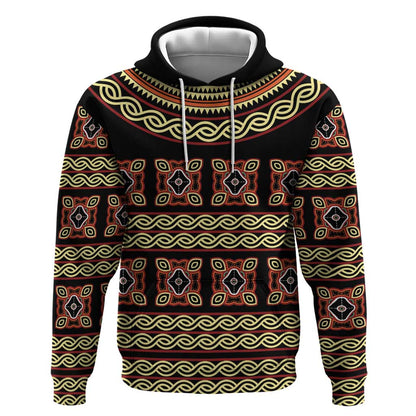 Cameroon Traditional Pattern Hoodie Bamenda Royal Toghu