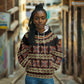 Cameroon Traditional Pattern Hoodie Bamenda Royal Toghu