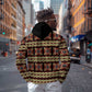 Cameroon Traditional Pattern Hoodie Bamenda Royal Toghu
