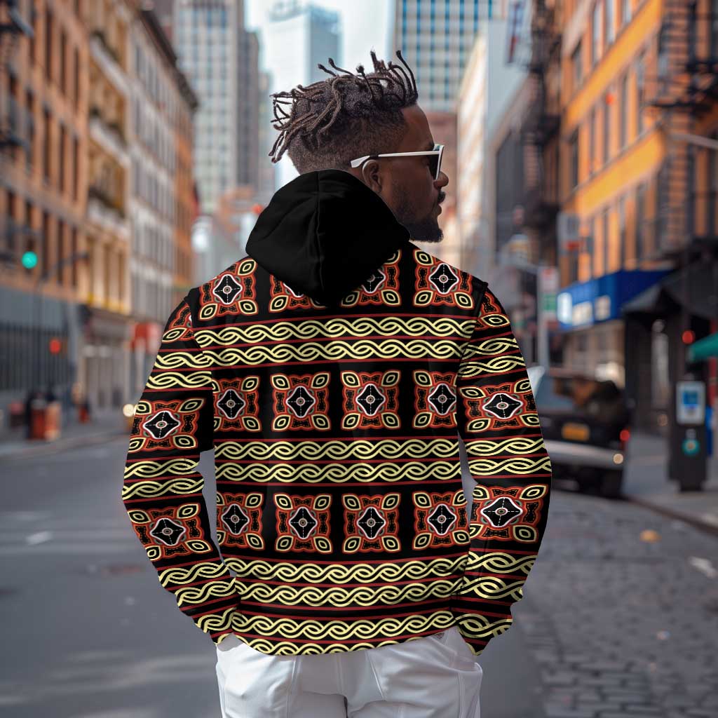 Cameroon Traditional Pattern Hoodie Bamenda Royal Toghu
