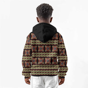 Cameroon Traditional Pattern Kid Hoodie Bamenda Royal Toghu
