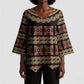 Cameroon Traditional Pattern Kimono Sleeve Blouse Bamenda Royal Toghu