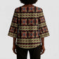 Cameroon Traditional Pattern Kimono Sleeve Blouse Bamenda Royal Toghu