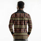 Cameroon Traditional Pattern Long Sleeve Polo Shirt Bamenda Royal Toghu