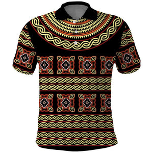 Cameroon Traditional Pattern Polo Shirt Bamenda Royal Toghu
