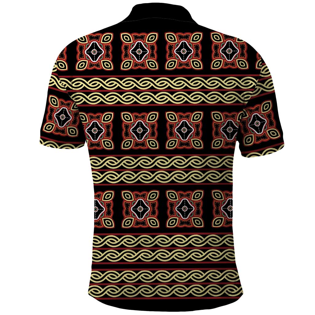 Cameroon Traditional Pattern Polo Shirt Bamenda Royal Toghu