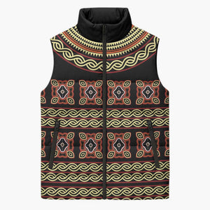 Cameroon Traditional Pattern Sleeveless Puffer Jacket Bamenda Royal Toghu