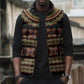Cameroon Traditional Pattern Sleeveless Puffer Jacket Bamenda Royal Toghu