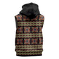 Cameroon Traditional Pattern Sleeveless Zip Hoodie Bamenda Royal Toghu