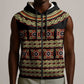 Cameroon Traditional Pattern Sleeveless Zip Hoodie Bamenda Royal Toghu