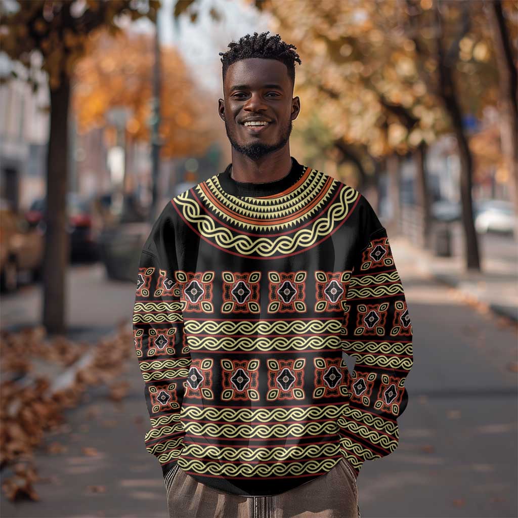 Cameroon Traditional Pattern Sweatshirt Bamenda Royal Toghu