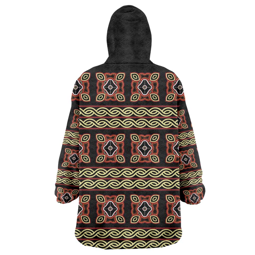 Cameroon Traditional Pattern Wearable Blanket Hoodie Bamenda Royal Toghu