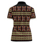 Cameroon Traditional Pattern Women Polo Shirt Bamenda Royal Toghu