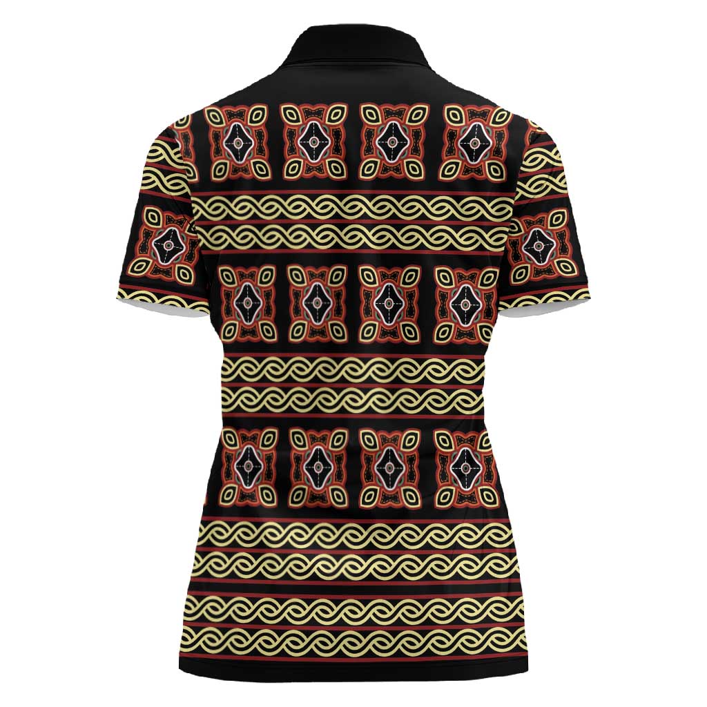 Cameroon Traditional Pattern Women Polo Shirt Bamenda Royal Toghu