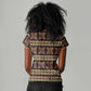 Cameroon Traditional Pattern Women V-Neck T-Shirt Bamenda Royal Toghu