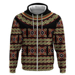 Cameroon Traditional Pattern Zip Hoodie Bamenda Royal Toghu