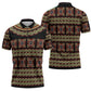 Cameroon Traditional Pattern Zipper Polo Shirt Bamenda Royal Toghu