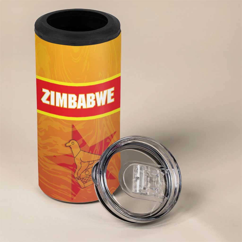Zimbabwe Cricket Custom 4 in 1 Can Cooler Tumbler Come On Chevrons