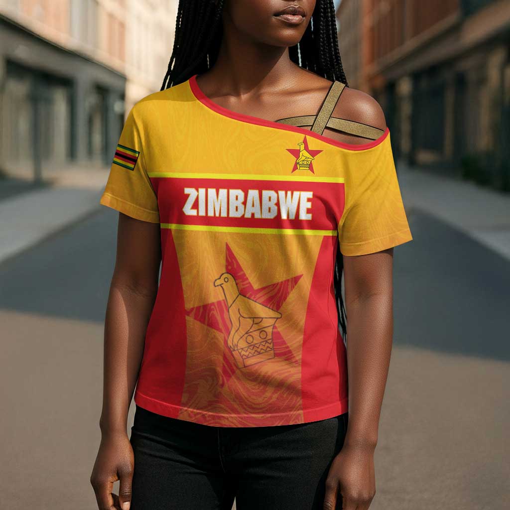 Zimbabwe Cricket Custom Cross Shoulder Shirt Come On Chevrons