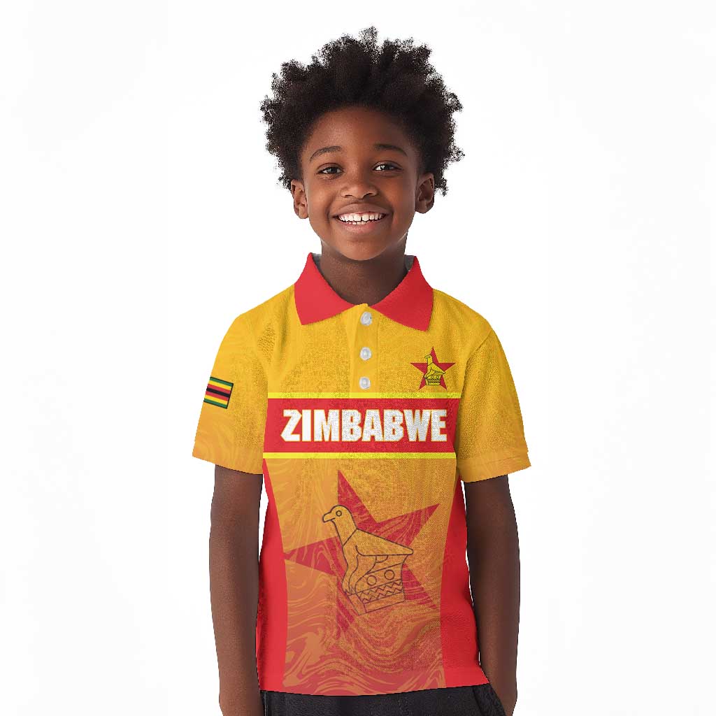 Zimbabwe Cricket Custom Kid Polo Shirt Come On Chevrons