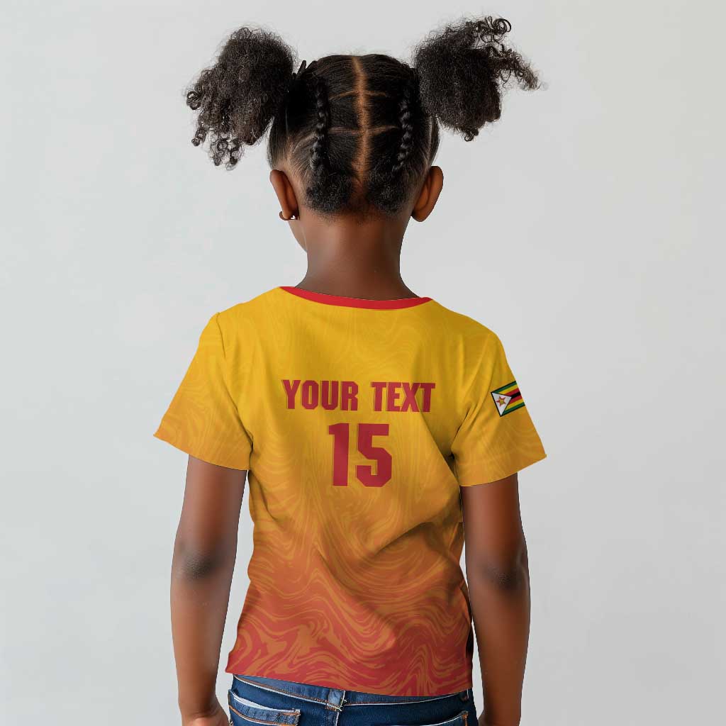 Zimbabwe Cricket Custom Kid T shirt Come On Chevrons