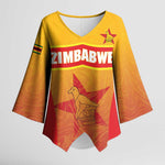 Zimbabwe Cricket Custom Kimono Sleeve Blouse Come On Chevrons