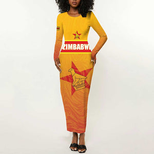 Zimbabwe Cricket Custom Long Sleeve Bodycon Dress Come On Chevrons