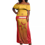 Zimbabwe Cricket Custom Off Shoulder Maxi Dress Come On Chevrons