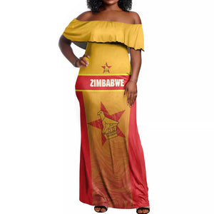 Zimbabwe Cricket Custom Off Shoulder Maxi Dress Come On Chevrons