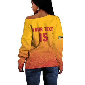 Zimbabwe Cricket Custom Off Shoulder Sweater Come On Chevrons