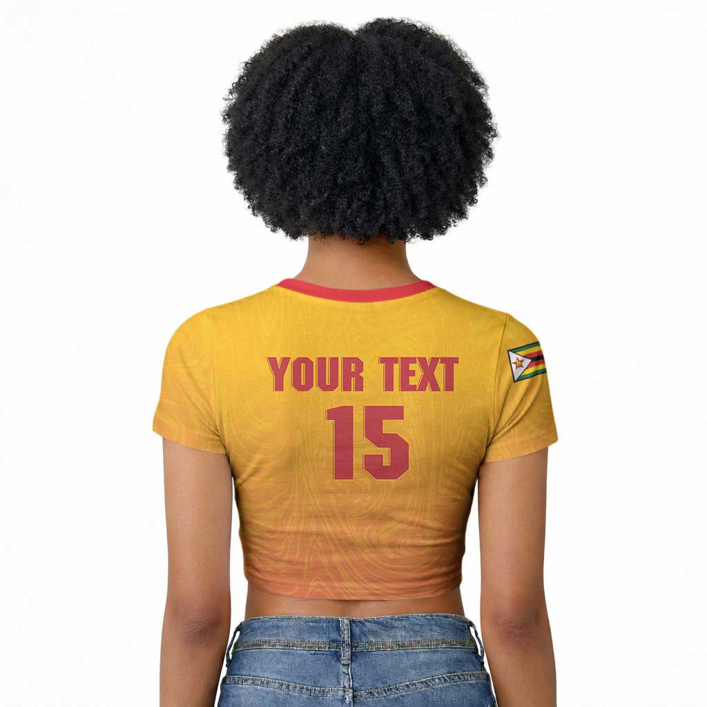 Zimbabwe Cricket Custom Raglan Cropped T shirt Come On Chevrons