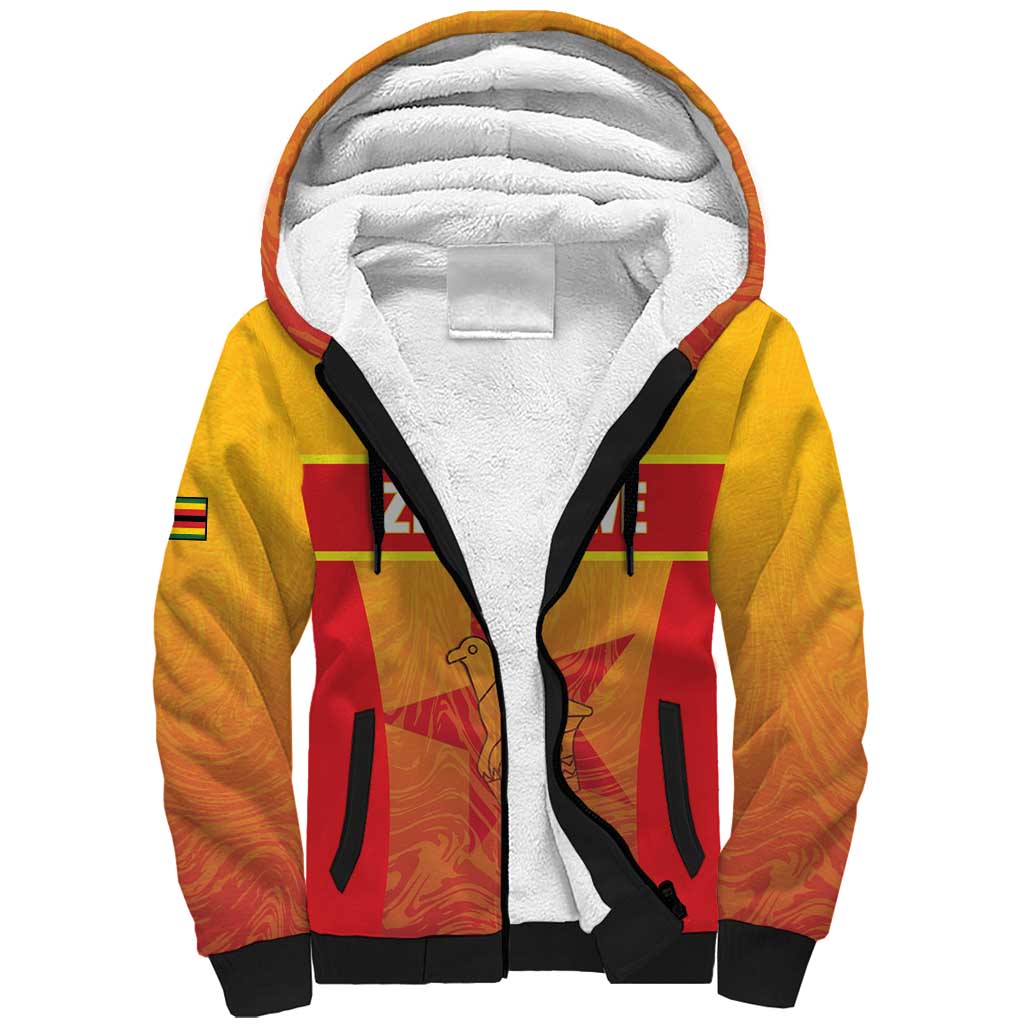 Zimbabwe Cricket Custom Sherpa Hoodie Come On Chevrons