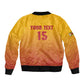 Zimbabwe Cricket Custom Sleeve Zip Bomber Jacket Come On Chevrons