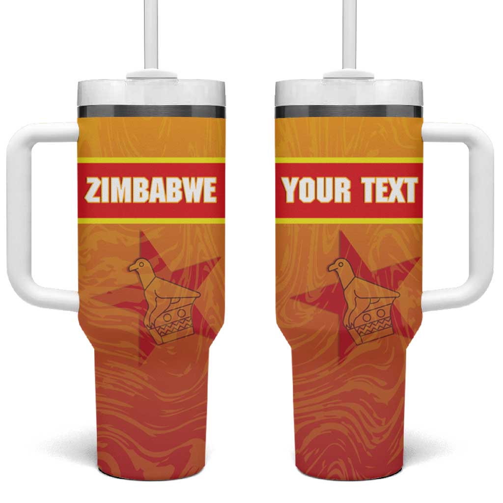 Zimbabwe Cricket Custom Tumbler With Handle Come On Chevrons