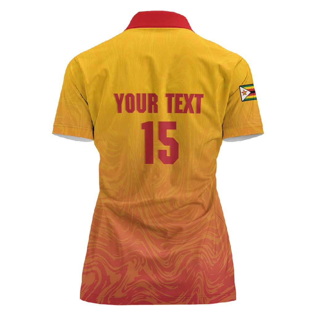 Zimbabwe Cricket Custom Women Polo Shirt Come On Chevrons
