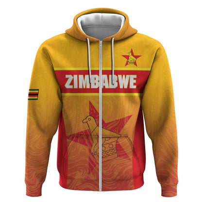 Zimbabwe Cricket Custom Zip Hoodie Come On Chevrons