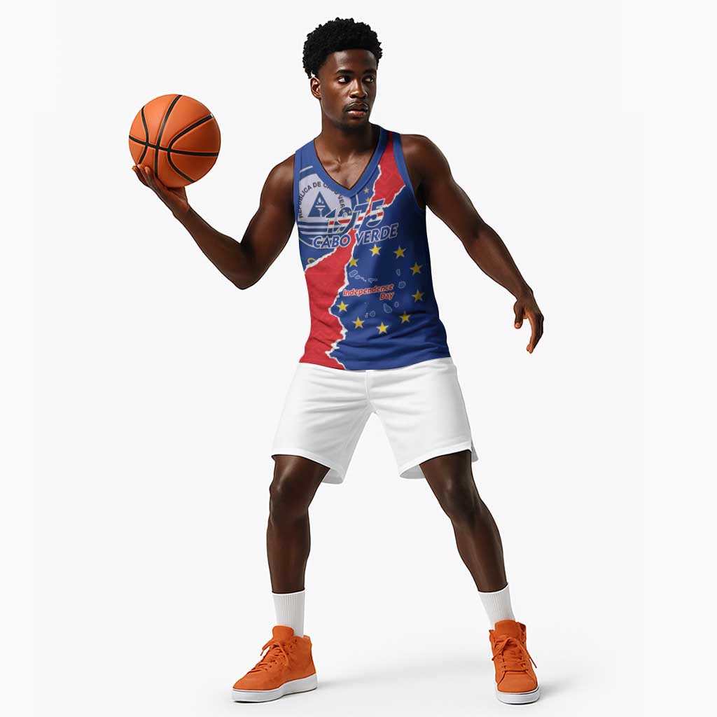 Happy Cabo Verde Basketball Jersey 50th Anniversary of Independence - African Pride