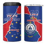 Happy Cabo Verde 4 in 1 Can Cooler Tumbler 50th Anniversary of Independence
