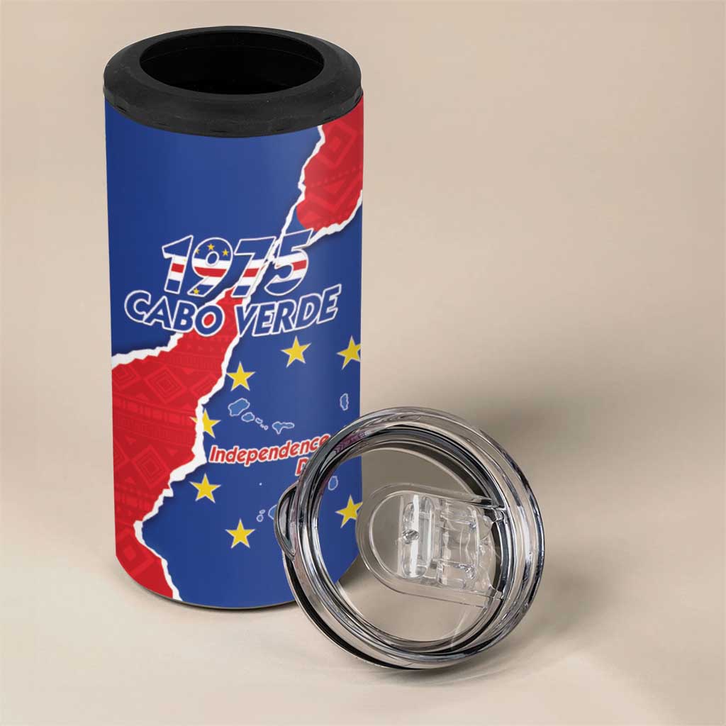 Happy Cabo Verde 4 in 1 Can Cooler Tumbler 50th Anniversary of Independence