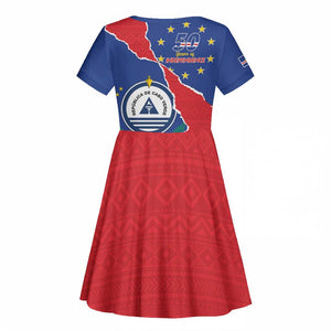 Happy Cabo Verde Kid Short Sleeve Dress 50th Anniversary of Independence