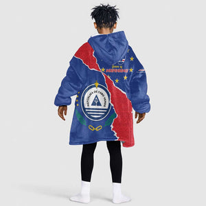 Happy Cabo Verde Kid Wearable Blanket Hoodie 50th Anniversary of Independence