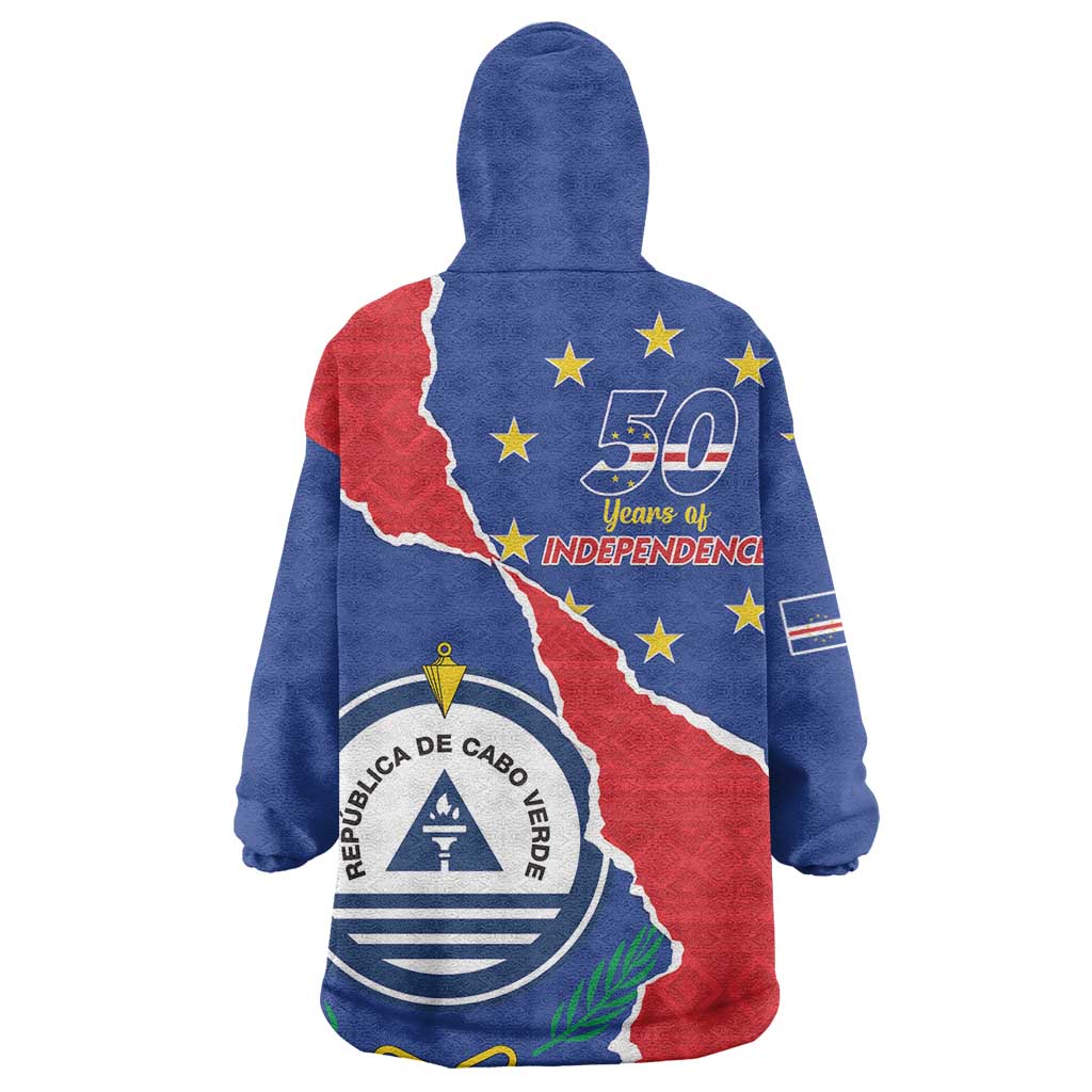 Happy Cabo Verde Kid Wearable Blanket Hoodie 50th Anniversary of Independence
