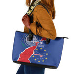 Happy Cabo Verde Leather Tote Bag 50th Anniversary of Independence