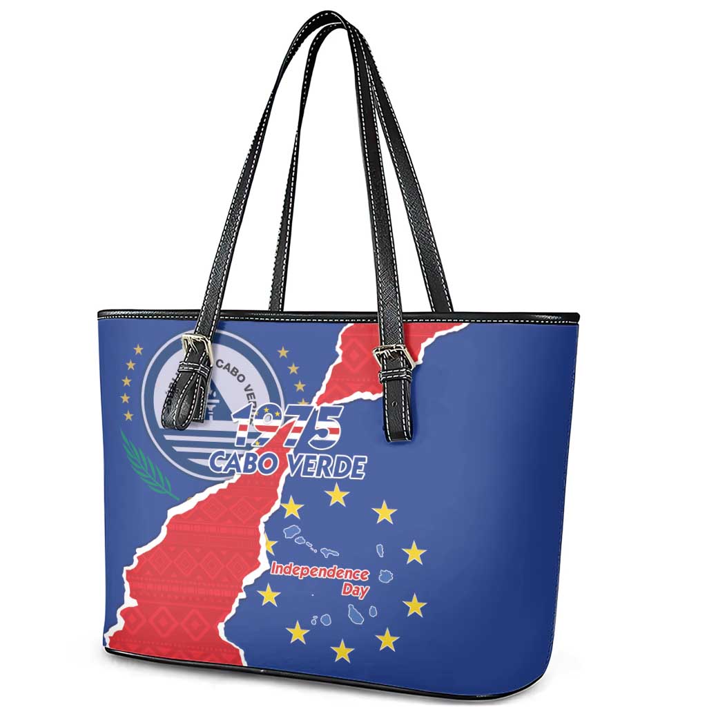 Happy Cabo Verde Leather Tote Bag 50th Anniversary of Independence