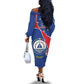 Happy Cabo Verde Off The Shoulder Long Sleeve Dress 50th Anniversary of Independence