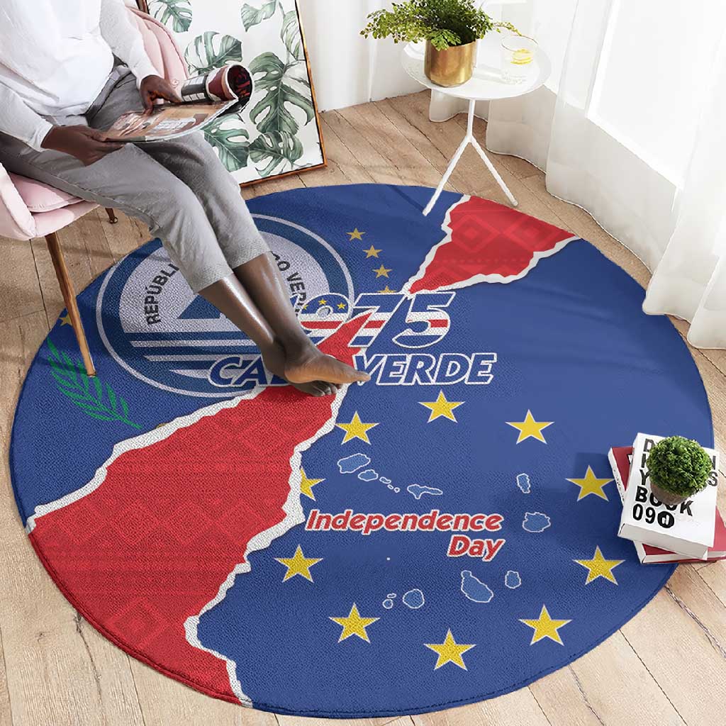 Happy Cabo Verde Round Carpet 50th Anniversary of Independence