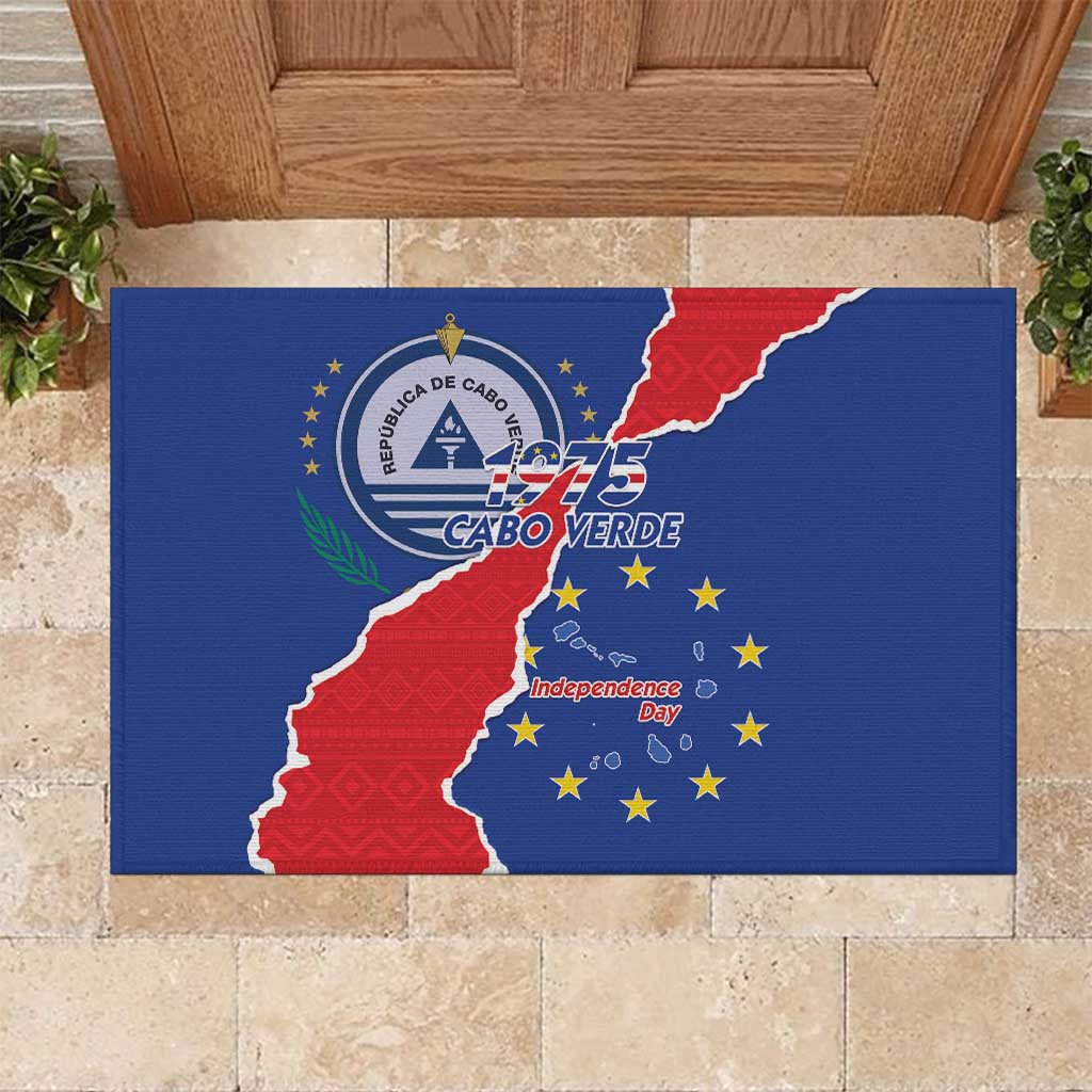 Happy Cabo Verde Rubber Doormat 50th Anniversary of Independence