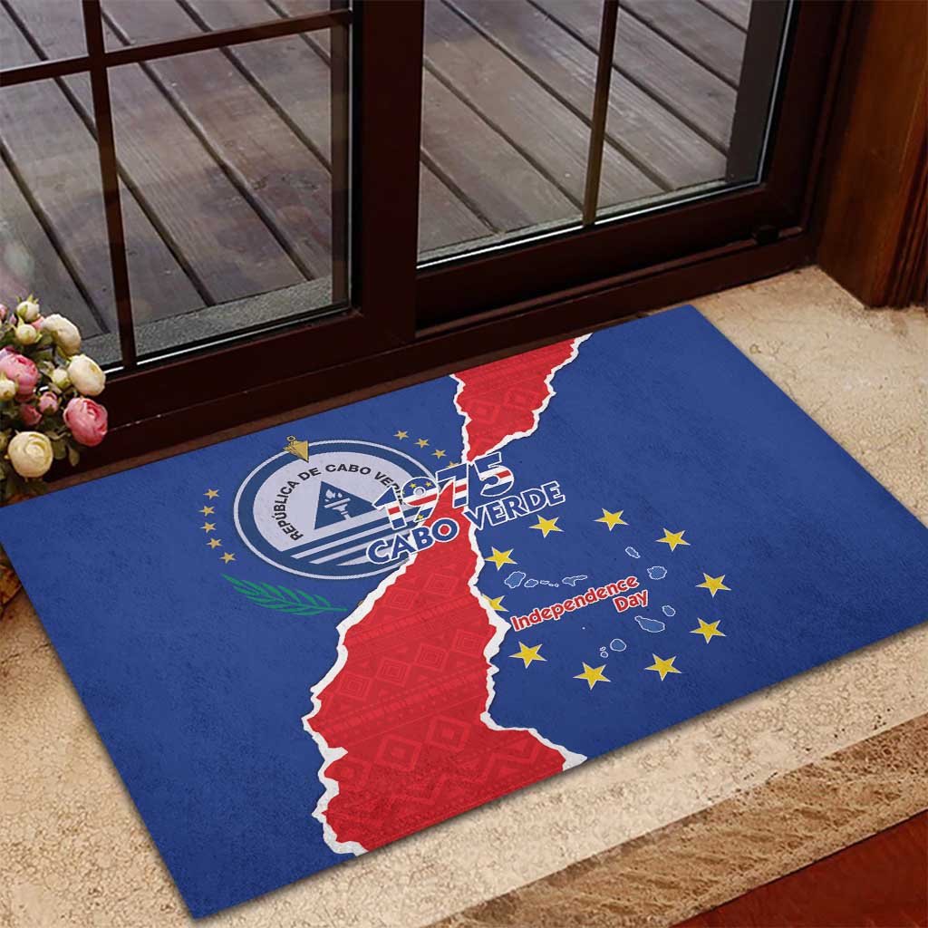 Happy Cabo Verde Rubber Doormat 50th Anniversary of Independence