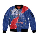 Happy Cabo Verde Sleeve Zip Bomber Jacket 50th Anniversary of Independence